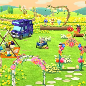 the ACPC campground in the style of a spring meadow with dandilions
